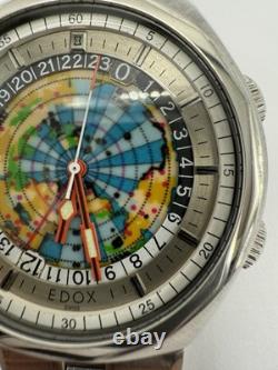 EDOX GEOSCOPE42 World's first authentic world time GMT Ref. 200170 As Is