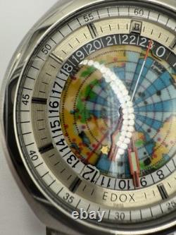 EDOX GEOSCOPE42 World's first authentic world time GMT Ref. 200170 As Is