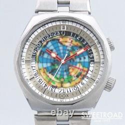 EDOX GEOSCOPE42 World's first authentic world time GMT Ref. 200170 cal. 2774 1970s