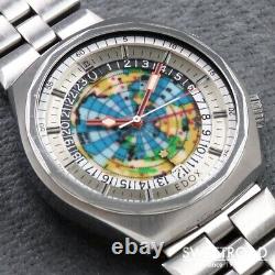 EDOX GEOSCOPE42 World's first authentic world time GMT Ref. 200170 cal. 2774 1970s