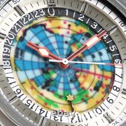 EDOX GEOSCOPE42 World's first authentic world time GMT Ref. 200170 cal. 2774 1970s