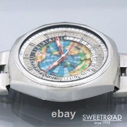 EDOX GEOSCOPE42 World's first authentic world time GMT Ref. 200170 cal. 2774 1970s