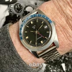 ELGIN Swiss 60s Vintage Rarely Seen GMT Computer Automatic Pilot Watch AS1902/03