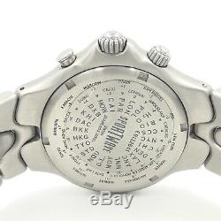 Ebel Sport Wave Meridian World Time GMT Stainless Automatic Men's Watch 9122641