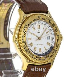 Ebel Voyager 8124913 18 Karat Yellow Gold White Dial Box Automatic Movement