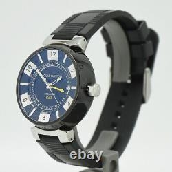 Excellent Louis Vuitton Q113K Tambour GMT Automatic Men's Watch SWISS box paper