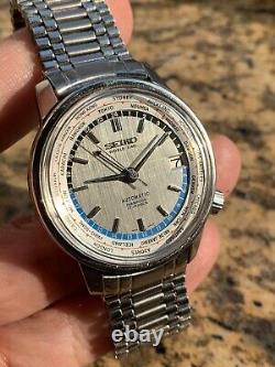 FANTASTIC! 1967/06 Vintage Seiko 6217-7000 world time gmt mens watch 37,5mm