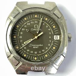 FAULTY OMEGA GMT Seamaster Polaris Watch 396.1122 cal. 1449 mens world time