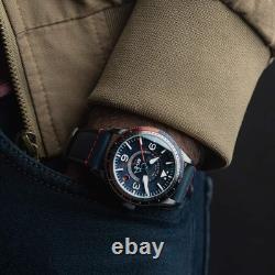 FLYBOY AIRMASTER GMT AUTOMATIC Blue / Leather Blue Dial Wristwatch AV-4128-04