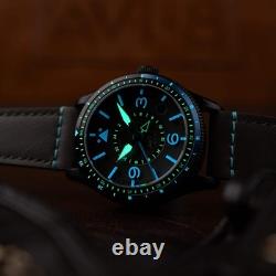 FLYBOY AIRMASTER GMT AUTOMATIC Grey / Leather Grey Dial Wristwatch AV-4128-05