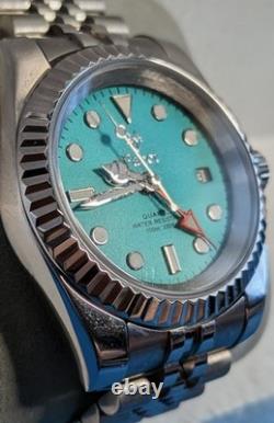 Facet GMT master mens watch with beveled bezel
