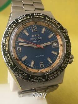 Falcon worldtime diver GMT men's wristwatch