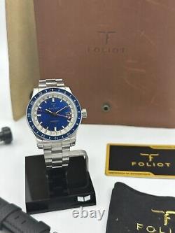 Foliot Stratonaut Gmt Rare Blue Dial! Full Set