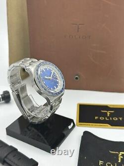 Foliot Stratonaut Gmt Rare Blue Dial! Full Set