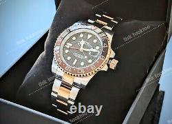 Full Automatic Diver GMT NH34 Mod Watch Root Beer Meteorite Sapphire Excellent