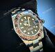 Full Automatic Diver GMT NH34 Mod Watch Root Beer Meteorite Sapphire Excellent