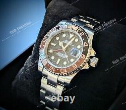 Full Automatic Diver GMT NH34 Mod Watch Root Beer Meteorite Sapphire Excellent