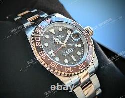 Full Automatic Diver GMT NH34 Mod Watch Root Beer Meteorite Sapphire Excellent