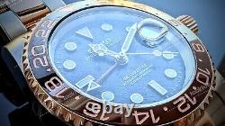 Full Automatic Diver GMT NH34 Mod Watch Root Beer Meteorite Sapphire Excellent