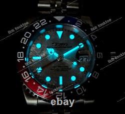 Full Automatic Diver GMT Seiko NH34 Mod Watch MeteoritePepsi Sapphire Excellent