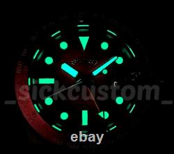 Full Automatic Diver black Red Sub GMT NH34A Mod Watch 40mm Sapphire World Time