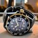 Full Automatic GMT Sub Diver Mod Watch Black Gold Volcanic 24jewels Sapphire