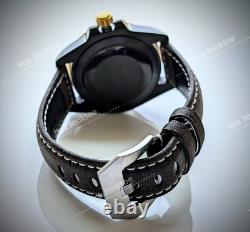 Full Automatic GMT Sub Diver Mod Watch Black Gold Volcanic 24jewels Sapphire