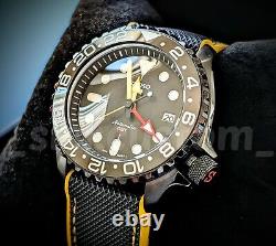 Full Automatic Lume GMT Black Yellow Diver 41mm Mod NH34A SAPPHIRE Excellent
