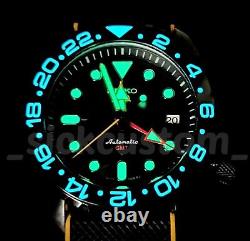 Full Automatic Lume GMT Black Yellow Diver 41mm Mod NH34A SAPPHIRE Excellent