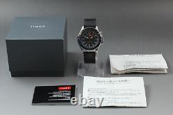 Full Set Near MINT TIMEX Three GMT TW2R43600 Date Black Dial Mens Watch JAPAN