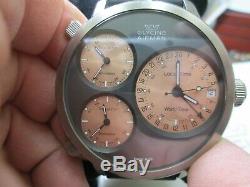 GLYCINE AIRMAN WORLD TIME GMT REF 3829 MENS Running Wristwatch 2 BANDS ORIGI BOX