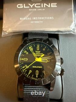 GLYCINE GL1028 Watch GMT Military Airman Black