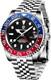 GMT Automatic Watch 100M Sapphire Pepsi Bezel Stainless Steel Ceramic Diver