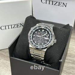 GMT? Citizen Eco-Drive Silver Stainless Steel Men's Watch 44MM BJ7140-53E $550