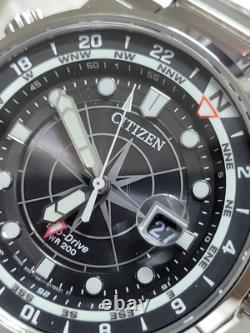 GMT? Citizen Eco-Drive Silver Stainless Steel Men's Watch 44MM BJ7140-53E $550