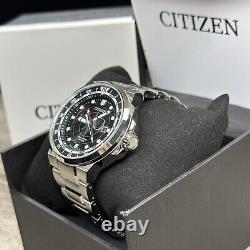GMT? Citizen Eco-Drive Silver Stainless Steel Men's Watch 44MM BJ7140-53E $550