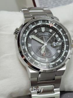 GMT? Citizen Eco-Drive Silver Stainless Steel Men's Watch 44MM BJ7140-53E $550