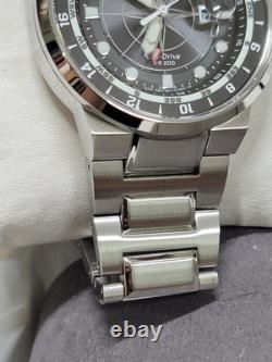 GMT? Citizen Eco-Drive Silver Stainless Steel Men's Watch 44MM BJ7140-53E $550