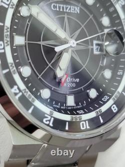 GMT? Citizen Eco-Drive Silver Stainless Steel Men's Watch 44MM BJ7140-53E $550