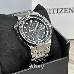 GMT? Citizen Eco-Drive Silver Stainless Steel Men's Watch 44MM BJ7140-53E $550