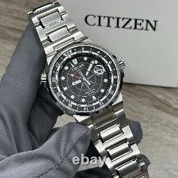 GMT? Citizen Eco-Drive Silver Stainless Steel Men's Watch 44MM BJ7140-53E $550
