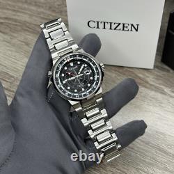 GMT? Citizen Eco-Drive Silver Stainless Steel Men's Watch 44MM BJ7140-53E $550