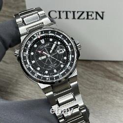 GMT? Citizen Eco-Drive Silver Stainless Steel Men's Watch 44MM BJ7140-53E $550