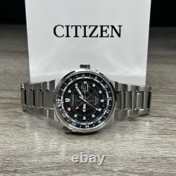 GMT? Citizen Eco-Drive Silver Stainless Steel Men's Watch 44MM BJ7140-53E $550