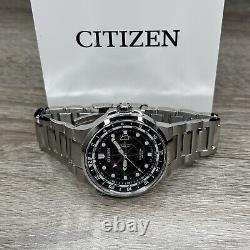 GMT? Citizen Eco-Drive Silver Stainless Steel Men's Watch 44MM BJ7140-53E $550