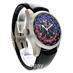 Girard Perregaux WW. TC 4980 Blue Red Dial Chronograph GMT43mm Titanium Watch