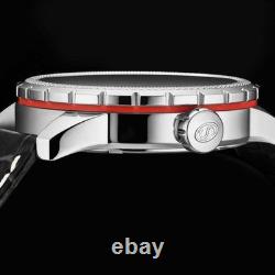 Global Voyager GMT 42mm World Timer Watch Black/Leather Black Dial Wristwatch