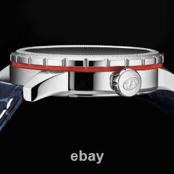 Global Voyager GMT 42mm World Timer Watch Blue/Leather Blue Dial Wristwatch 10