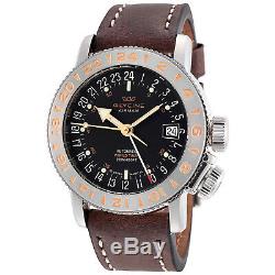 Glycine 3918.196. LB7BF Men's Airman 18 GMT Automatic 39mm Black Dial Watch