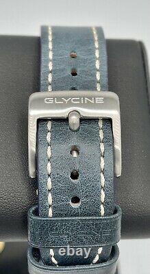 Glycine Airman World Timer Purist GMT 44mm Blue Dial GL0057 Swiss Automatic